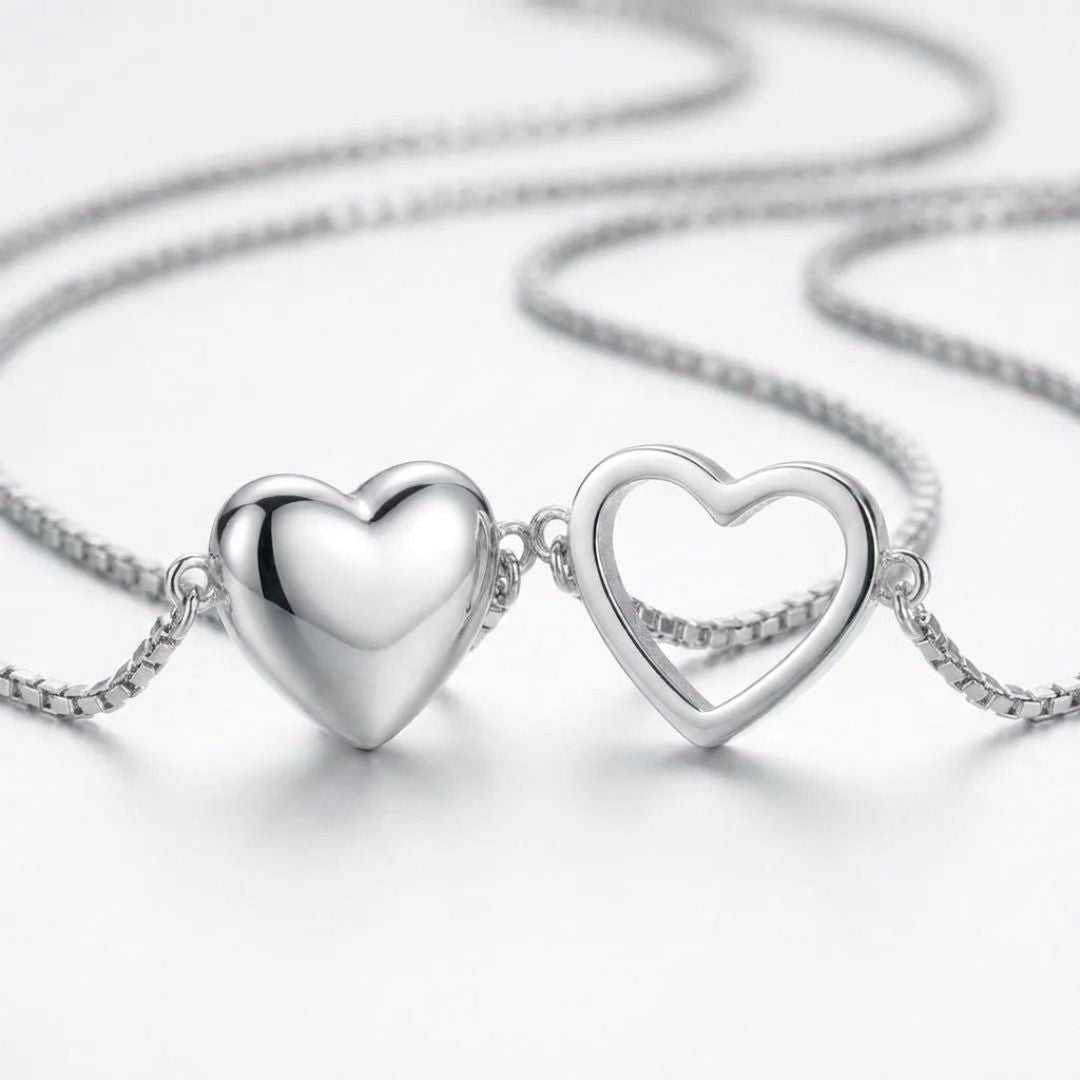 Mother Daughter Matching Hearts Bracelet