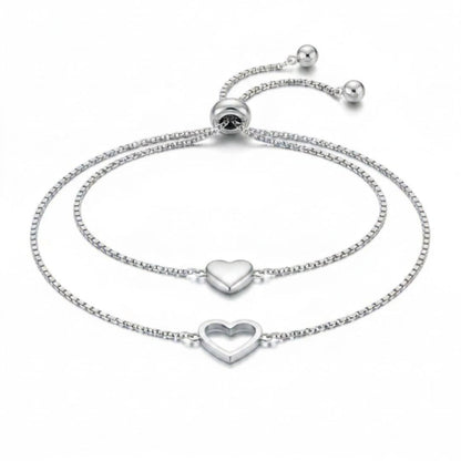 Mother Daughter Matching Hearts Bracelet