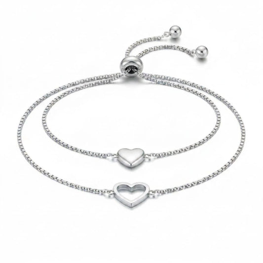 Mother Daughter Matching Hearts Bracelet