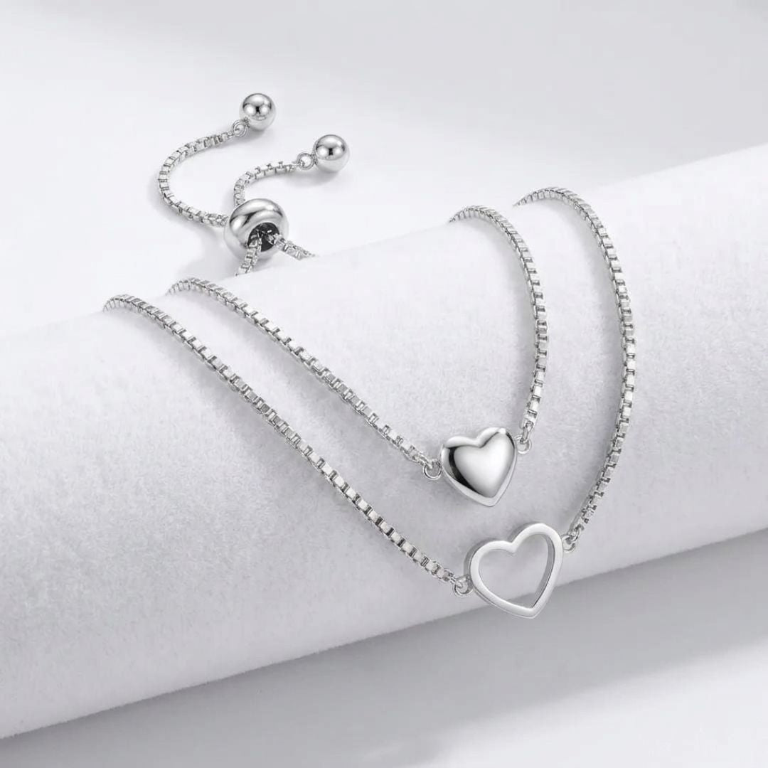 Mother Daughter Matching Hearts Bracelet