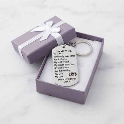 "To My Wife" Engraved Keychain – Sentimental Gift for Her