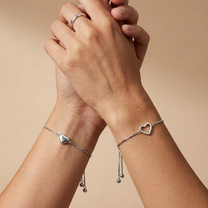 Mother Daughter Matching Hearts Bracelet