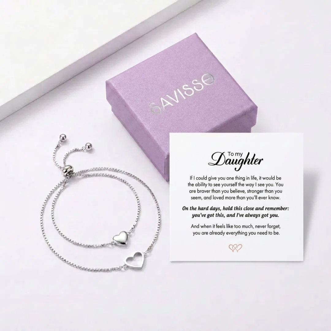 Mother Daughter Matching Hearts Bracelet