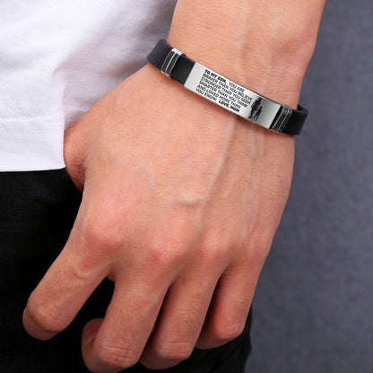 To My Son Bracelet – Braver, Stronger, Smarter Engraved Bracelet  | Gift from Mom or Dad